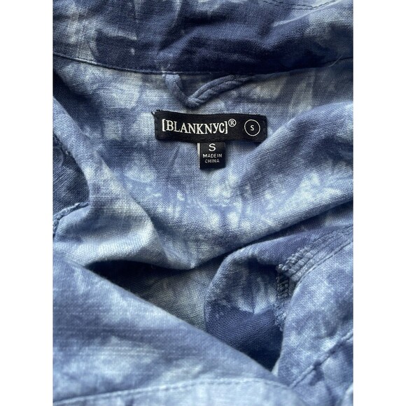 BLANK NYC Tie Dye Denim Utility Moto Jacket In Blue Tide Is High Sz S New - Picture 10 of 10